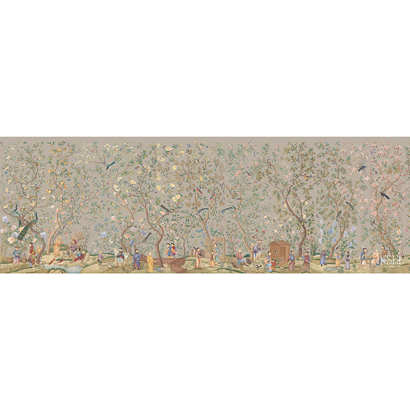 Schumacher Qianlong Garden Chai Wallpaper Sample IK4101