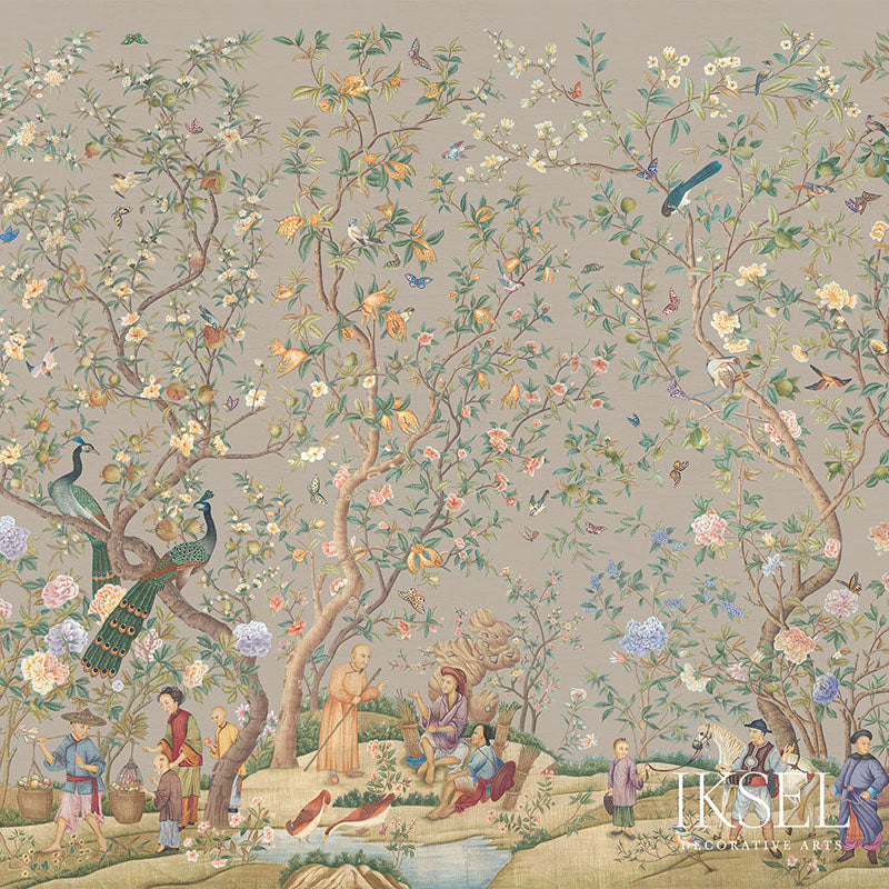 Schumacher Qianlong Garden Chai Wallpaper Sample IK4101