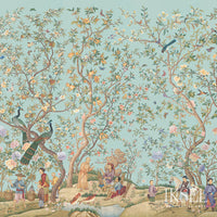 Iksel Qianlong Garden Celadon Wallpaper IK4104