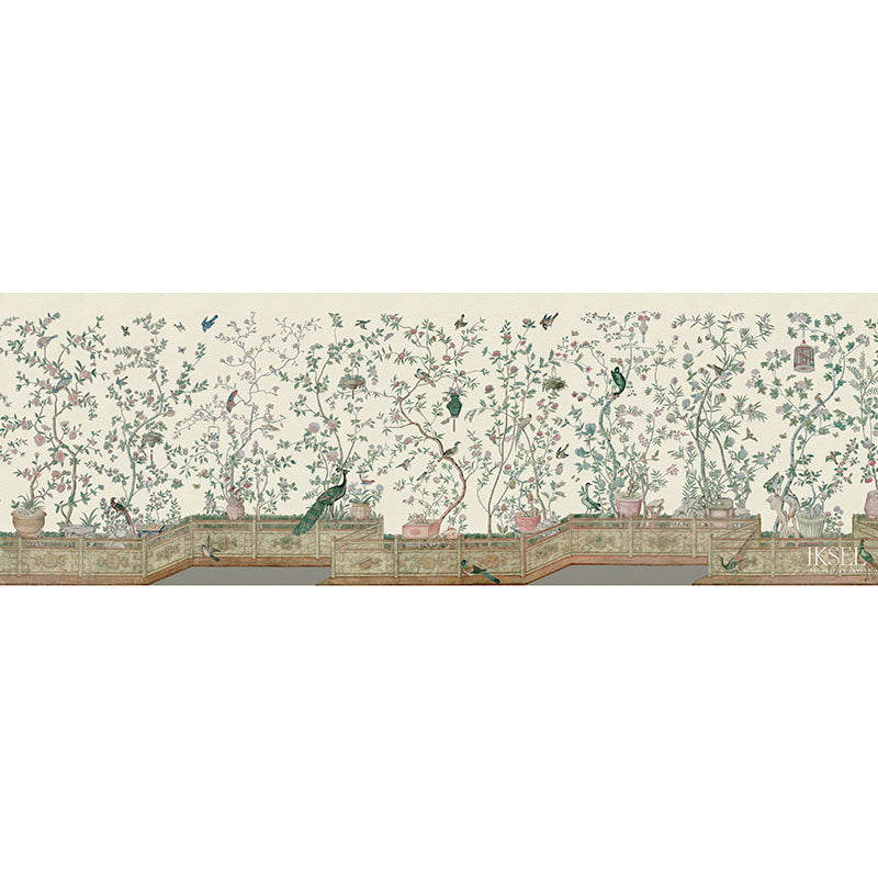 Schumacher Xanadu Balustrade Bone Wallpaper Sample IK4300