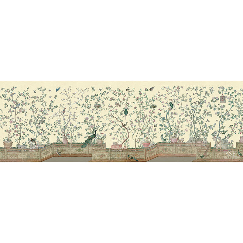 Schumacher Xanadu Balustrade Ivory Wallpaper Sample IK4302