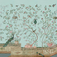 Iksel Xanadu Balustrade Celadon Wallpaper IK4304