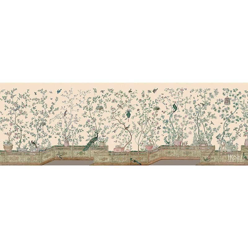 Schumacher Xanadu Balustrade Blush Wallpaper Sample IK4305