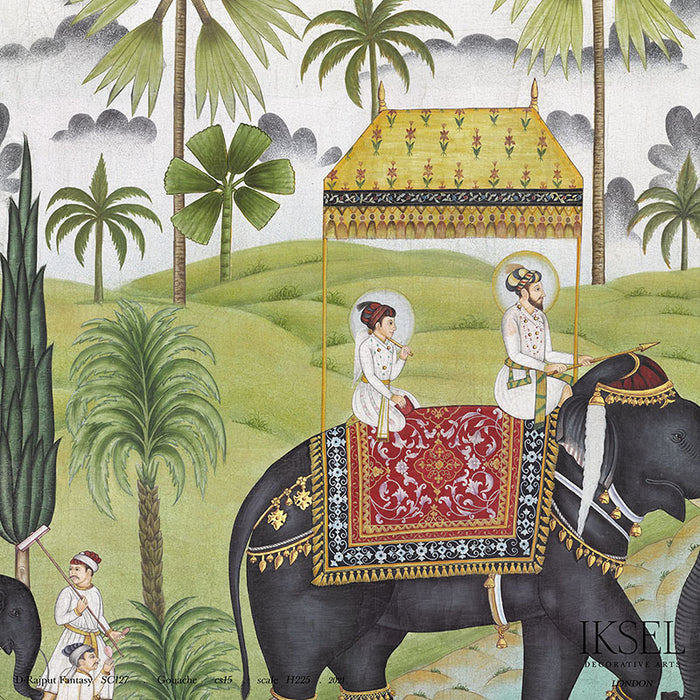 Schumacher D-Rajput Fantasy Gouache Wallpaper Sample IK4500