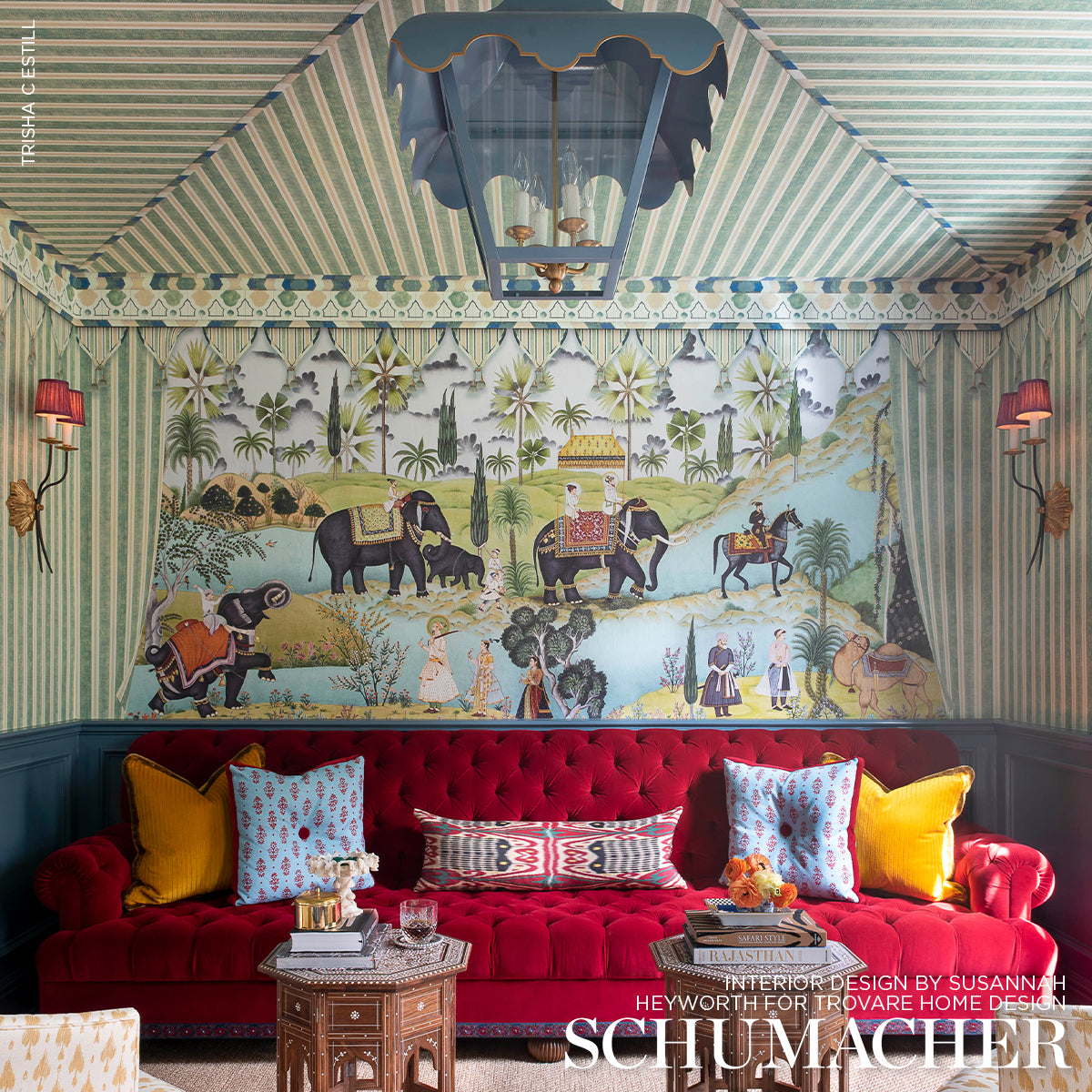 Schumacher D-Rajput Fantasy Gouache Wallpaper Sample IK4500