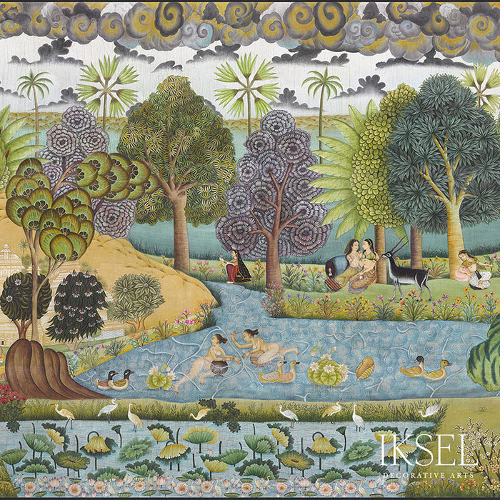 Schumacher D-Rajput Fantasy Gouache Wallpaper Sample IK4500