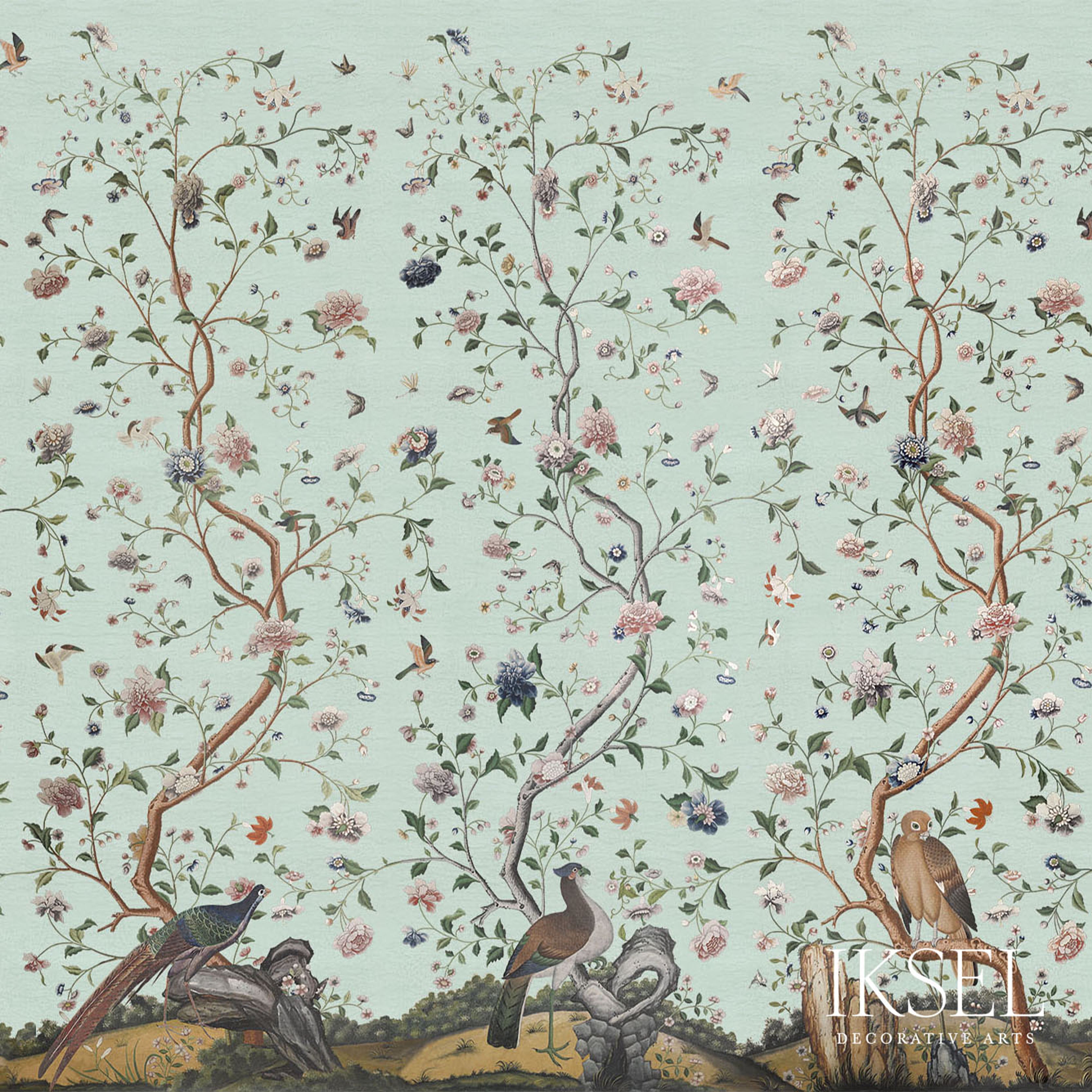 Schumacher Costermans Garden Jade Wallpaper Sample IK4600