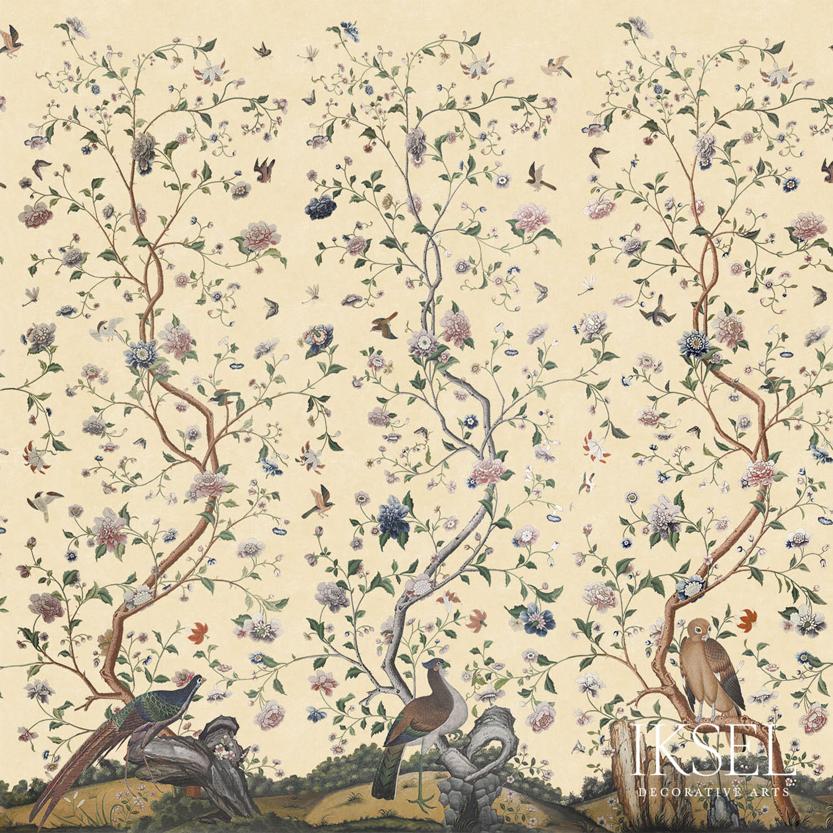 Schumacher Costermans Garden Butter Yellow Wallpaper Sample IK4602