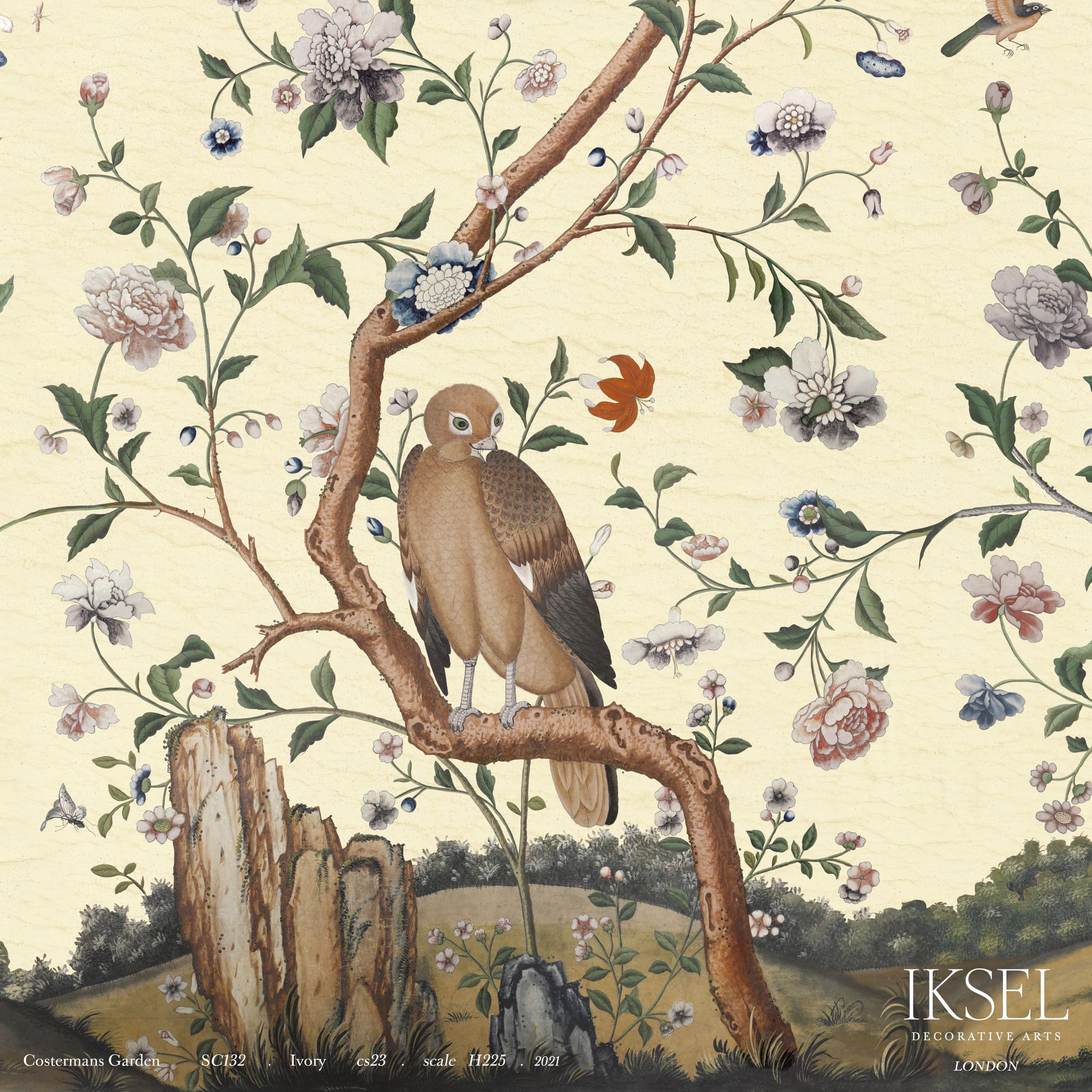 Schumacher Costermans Garden Ivory Wallpaper Sample IK4606