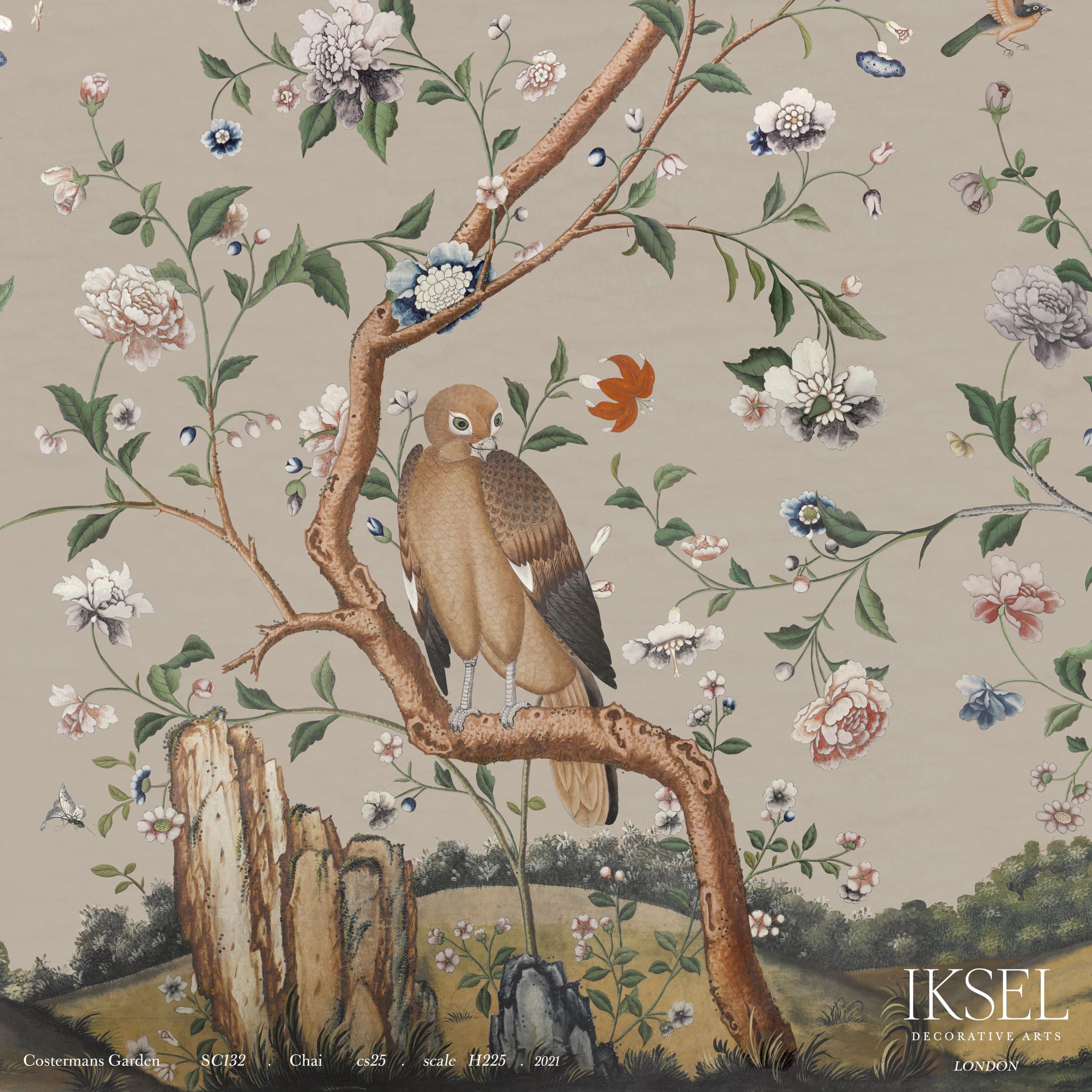 Schumacher Costermans Garden Chai Wallpaper Sample IK4608