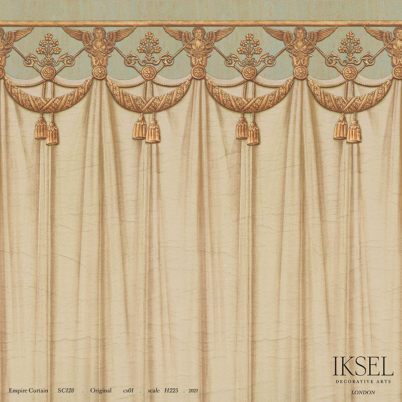 Schumacher Empire Curtain Original Wallpaper Sample IK4800