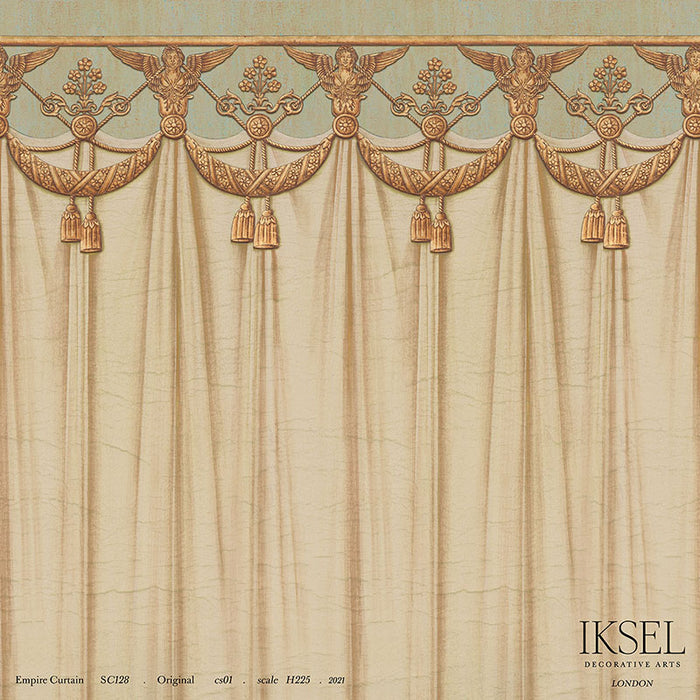 Schumacher Empire Curtain Original Wallpaper Sample IK4800
