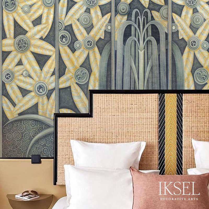 Schumacher Art Deco Fountain Original Wallpaper Sample IK6000