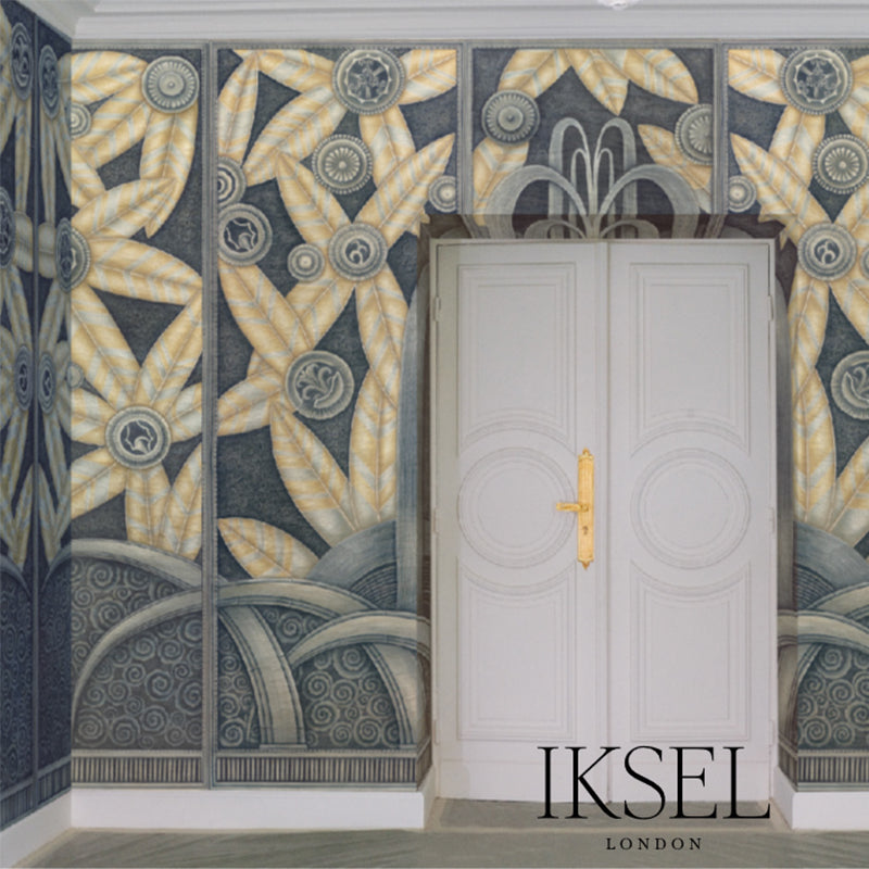 Schumacher Art Deco Fountain Original Wallpaper Sample IK6000