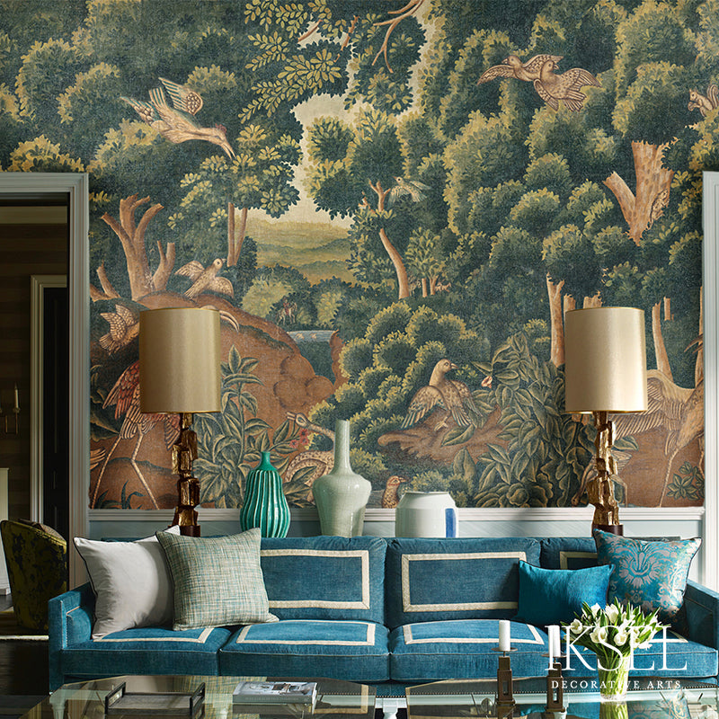 Schumacher Birds Tapestry Original Wallpaper Sample IK6100