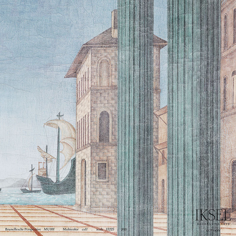 Schumacher Brunelleschi Perspective Multicolor Wallpaper IK6200