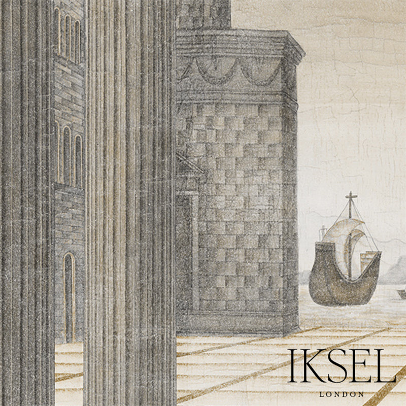 Schumacher Brunelleschi Perspective Sepia Tones Wallpaper Sample IK6201