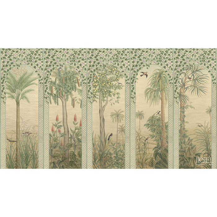 Schumacher Trellis Exotica Multicolor Wallpaper Sample IK6600