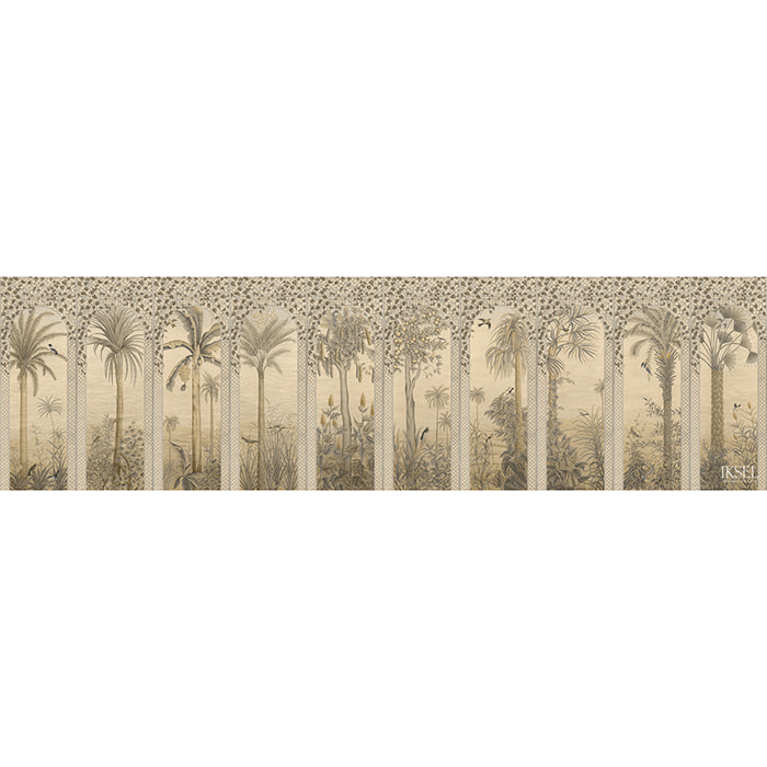 Schumacher Trellis Exotica Sepia Tones Wallpaper Sample IK6601