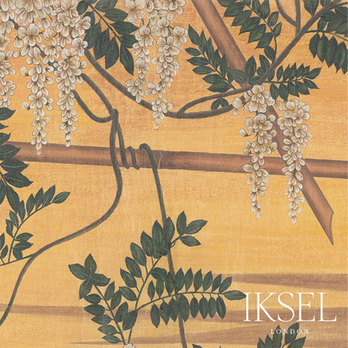 Schumacher Wisteria In Landscape Gouache Wallpaper Sample IK6700