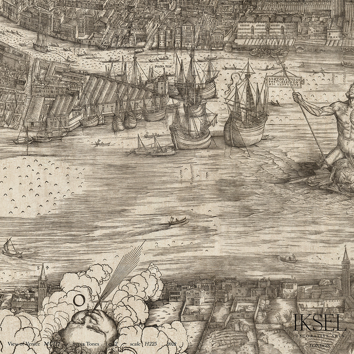 Schumacher View Of Venice Sepiatones Wallpaper Sample IK6800