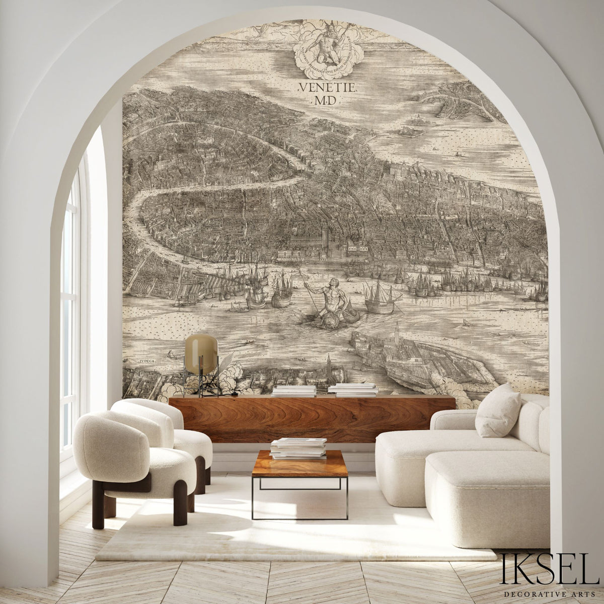 Schumacher View Of Venice Sepiatones Wallpaper Sample IK6800