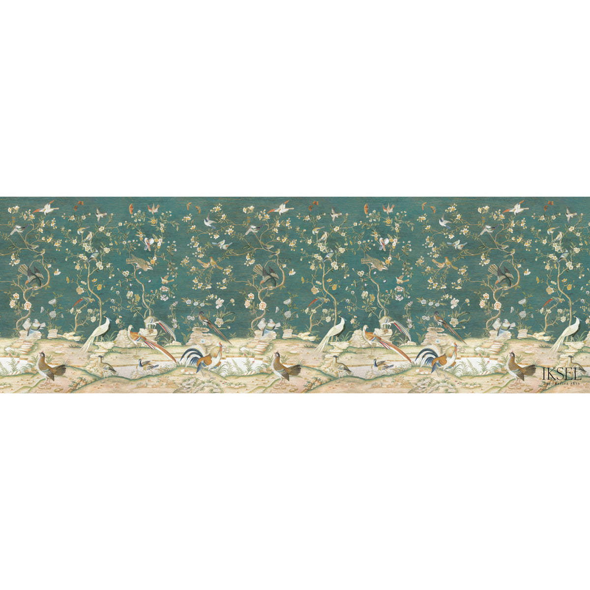 Schumacher Dutch Tree Of Life Teal Wallpaper Sample IK6902