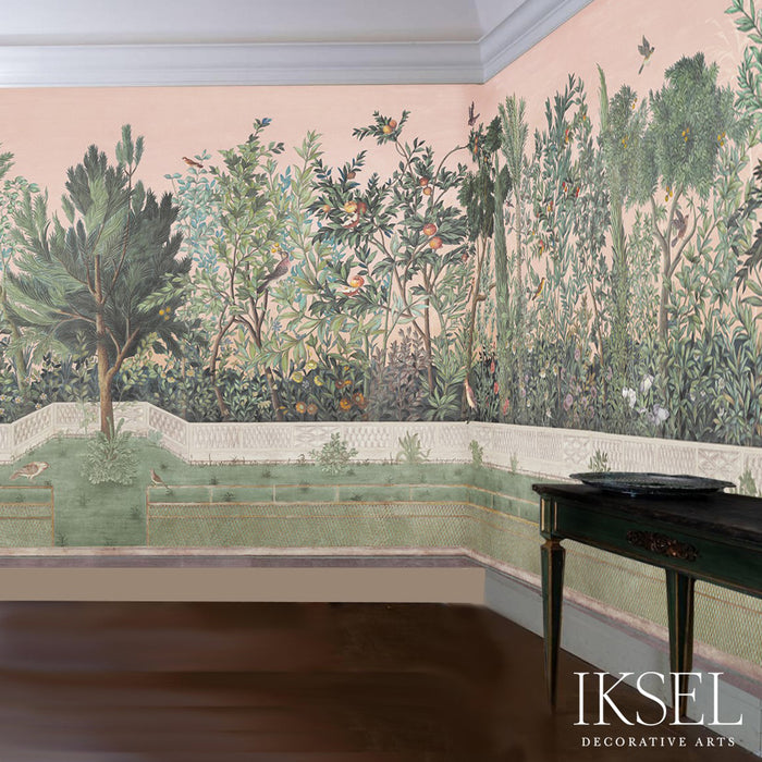 Schumacher Livia's Garden Sunrise Wallpaper Sample IK7000