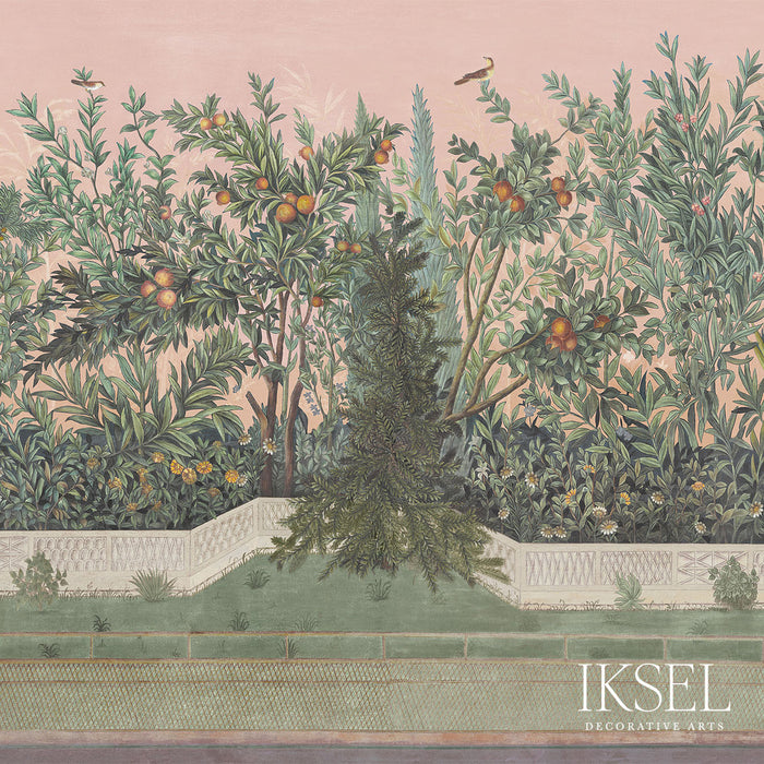 Schumacher Livia's Garden Sunrise Wallpaper Sample IK7000