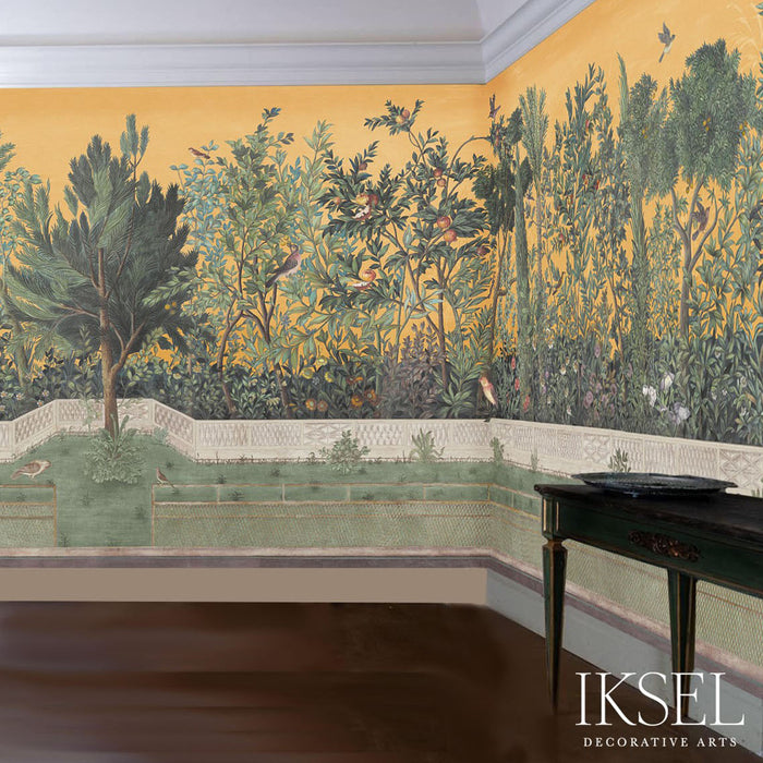 Schumacher Livia's Garden Sunset Wallpaper Sample IK7002