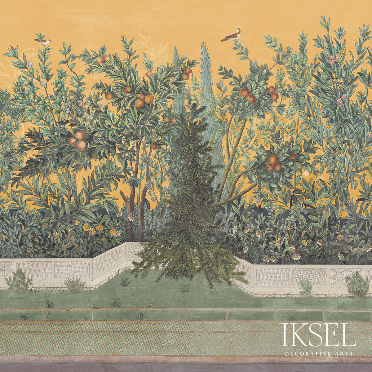 Schumacher Livia's Garden Sunset Wallpaper Sample IK7002