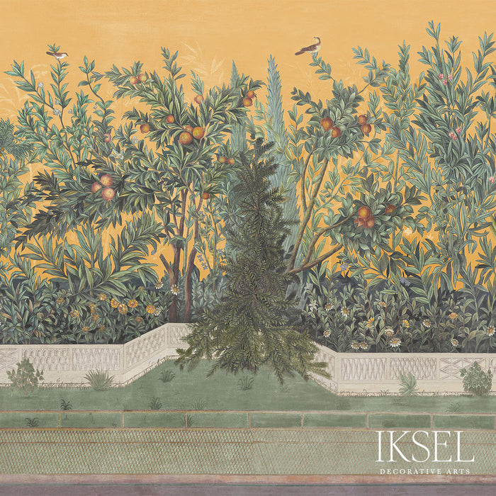 Schumacher Livia's Garden Sunset Wallpaper Sample IK7002