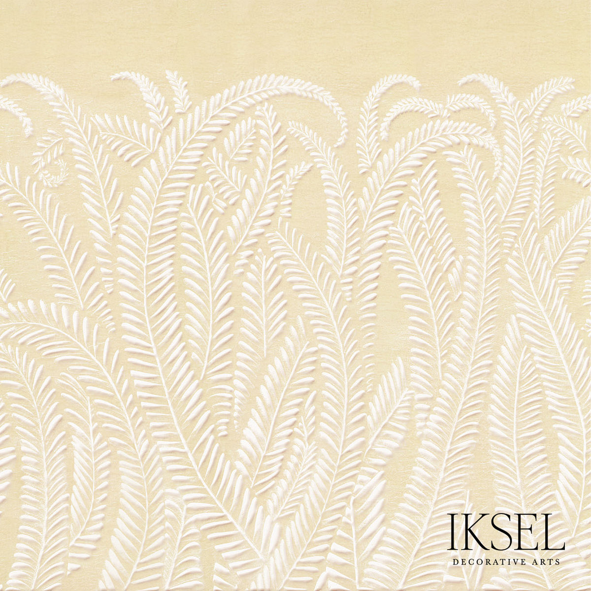 Schumacher Art Deco Fern Chamois Wallpaper IK7100