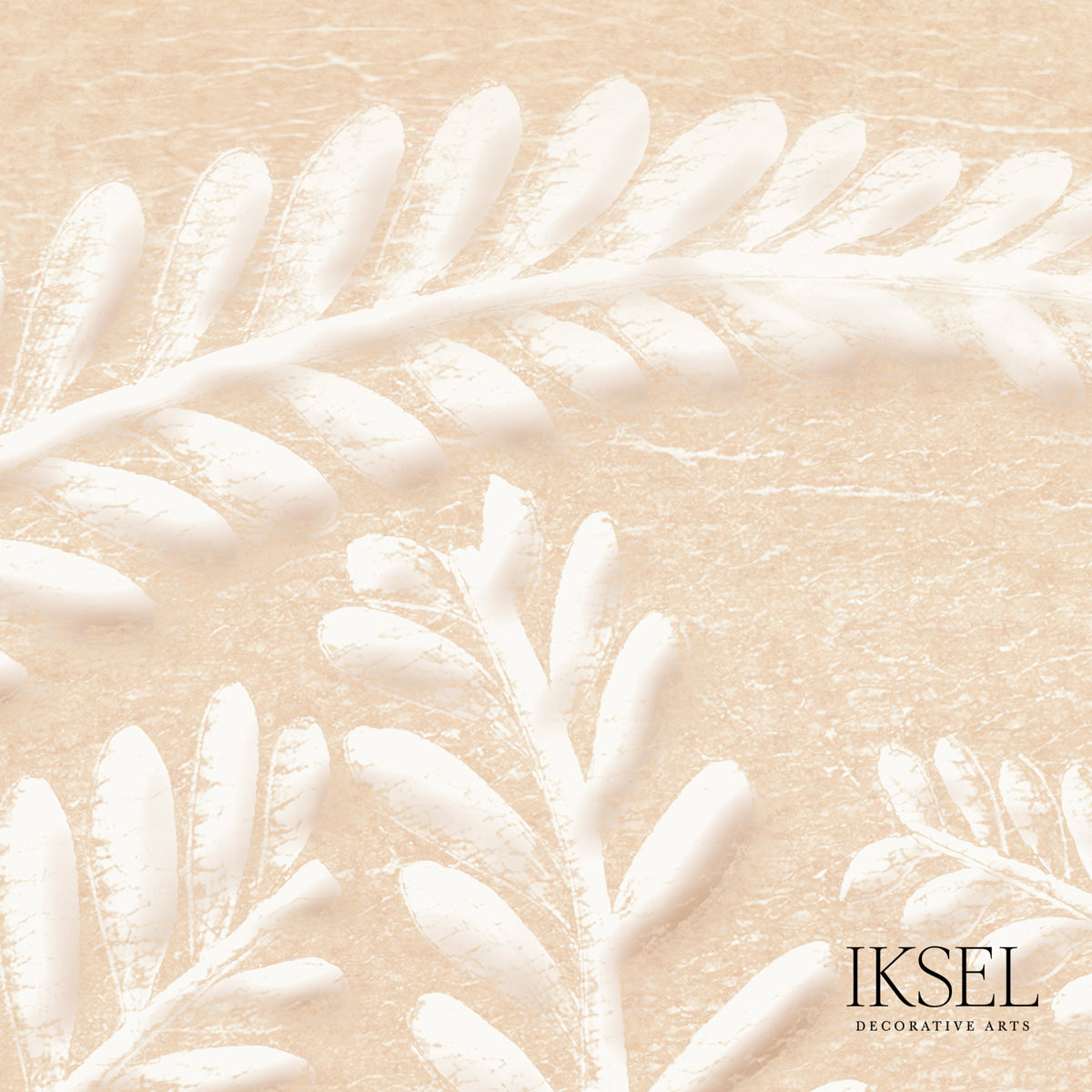 Schumacher Art Deco Fern Peach Wallpaper Sample IK7102