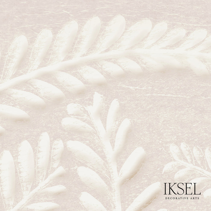 Schumacher Art Deco Fern Seashell Pink Wallpaper Sample IK7103
