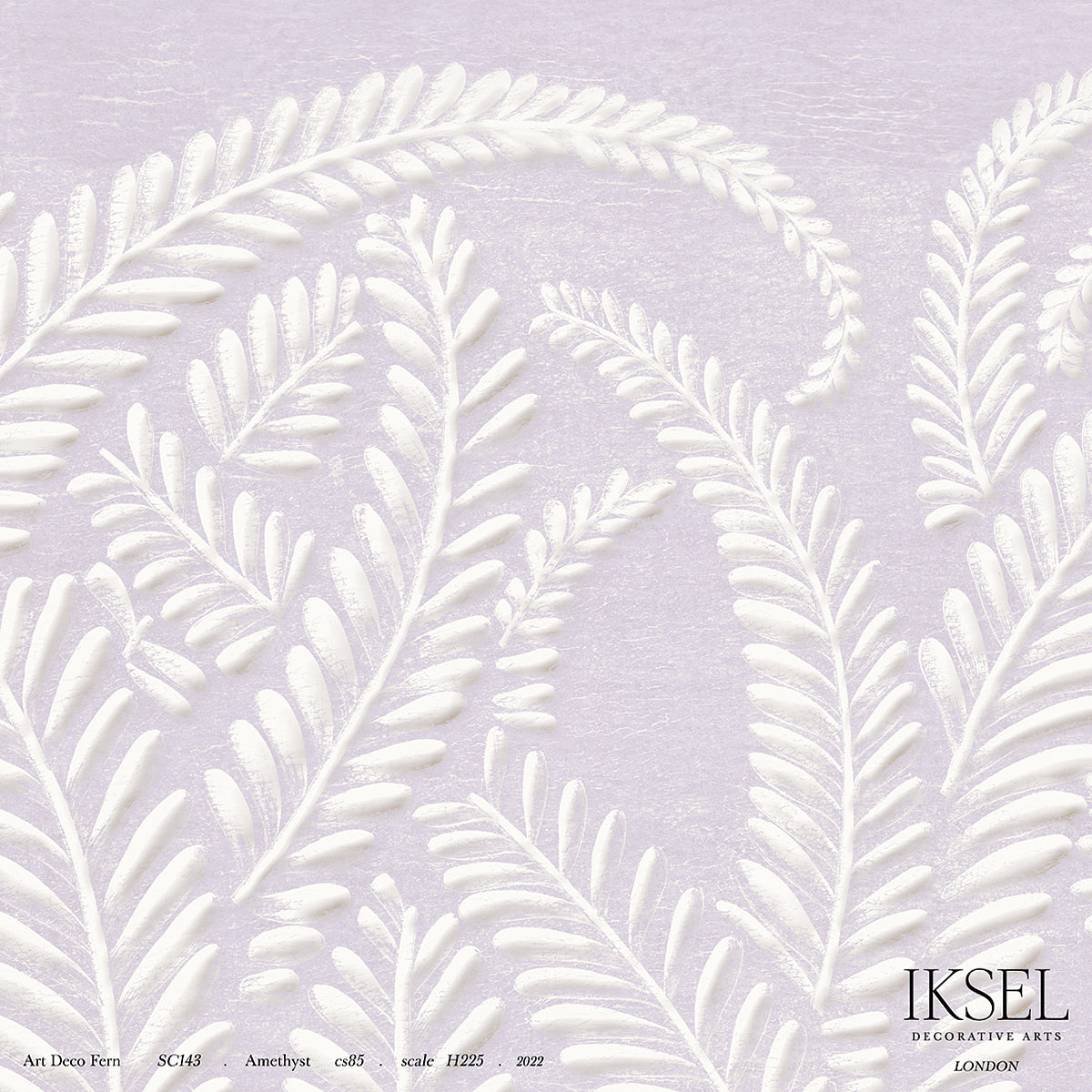 Schumacher Art Deco Fern Amethyst Wallpaper Sample IK7104