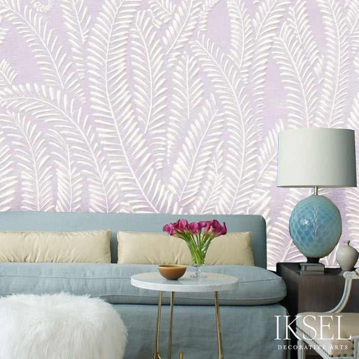 Schumacher Art Deco Fern Amethyst Wallpaper Sample IK7104