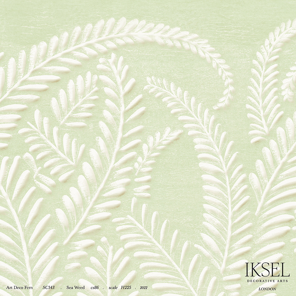 Schumacher Art Deco Fern Sea Weed Wallpaper Sample IK7105