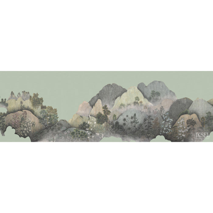 Schumacher Japanese Mountains Opaline Wallpaper Sample IK7302