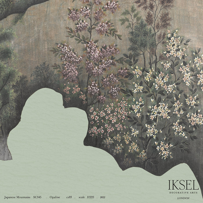 Schumacher Japanese Mountains Opaline Wallpaper Sample IK7302