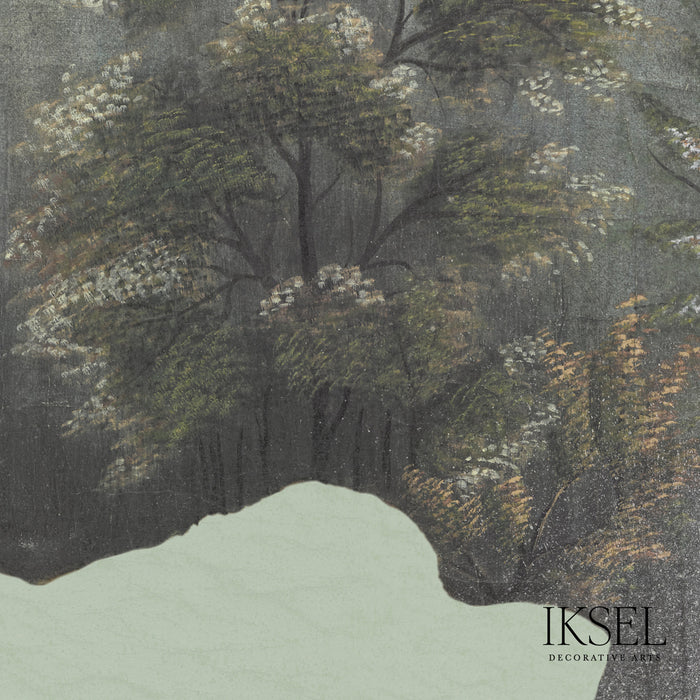 Schumacher Japanese Mountains Opaline Wallpaper Sample IK7302