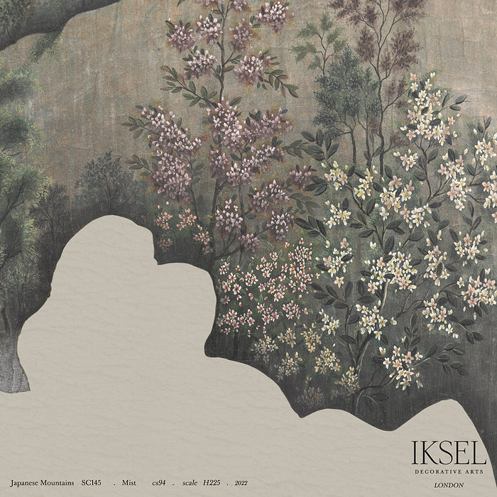 Schumacher Japanese Mountains Mist Wallpaper Sample IK7303