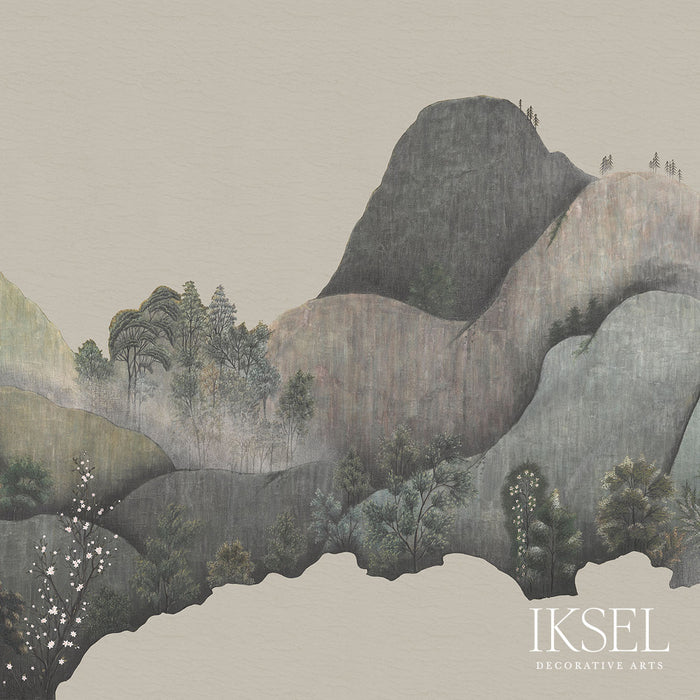 Schumacher Japanese Mountains Mist Wallpaper Sample IK7303