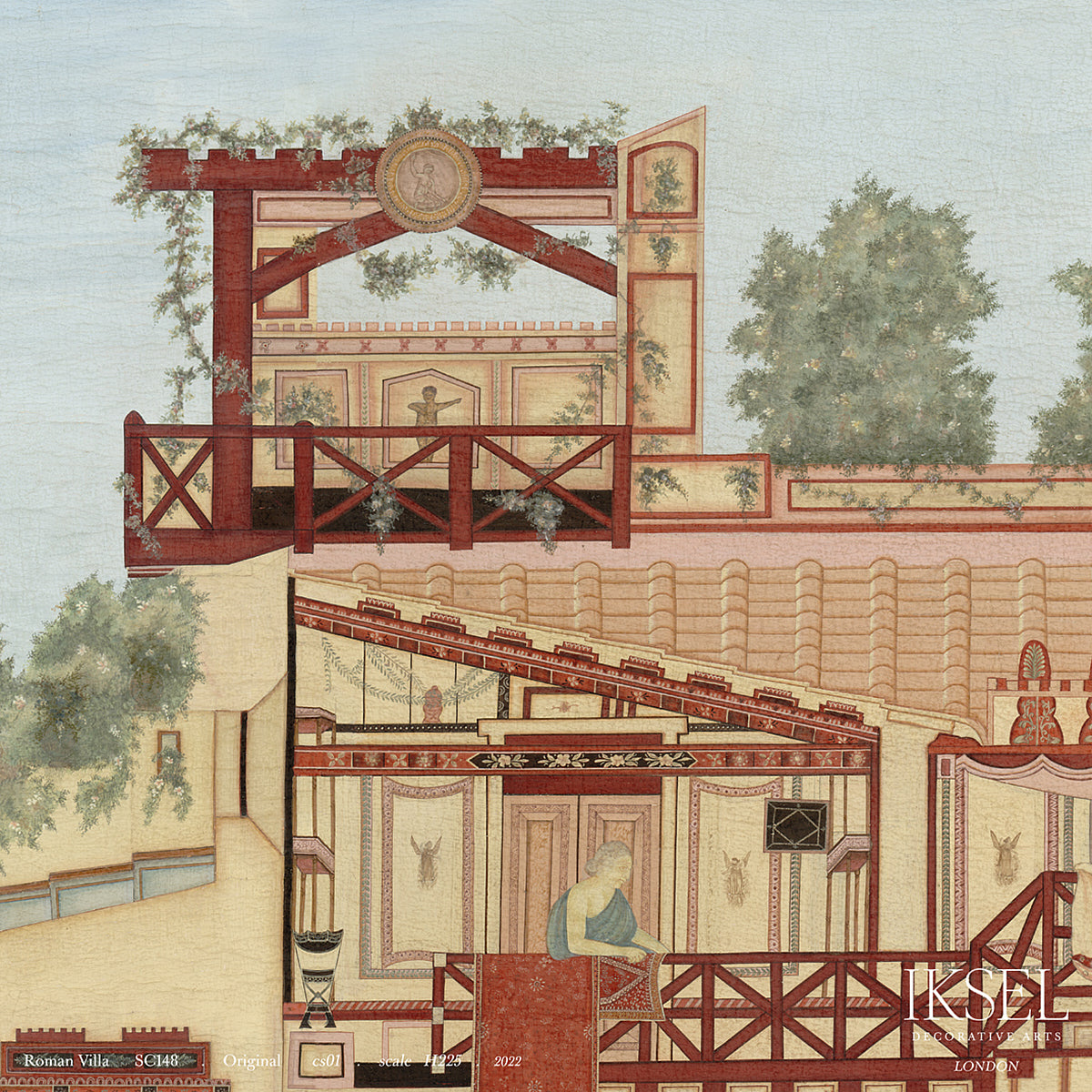 Schumacher Roman Villa Original Wallpaper Sample IK7500