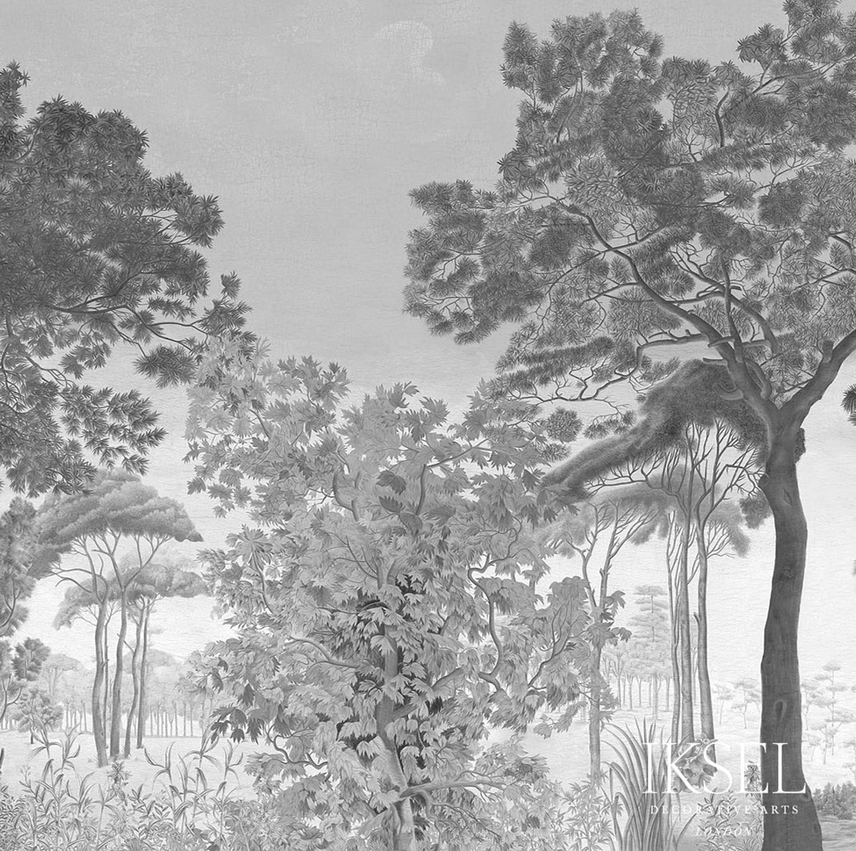 Schumacher Italian Promenade Grey Tones Wallpaper Sample IK7700