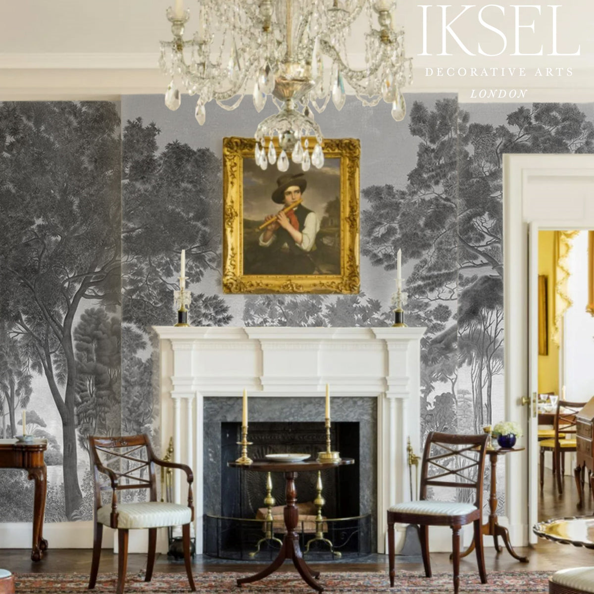 Schumacher Italian Promenade Grey Tones Wallpaper Sample IK7700