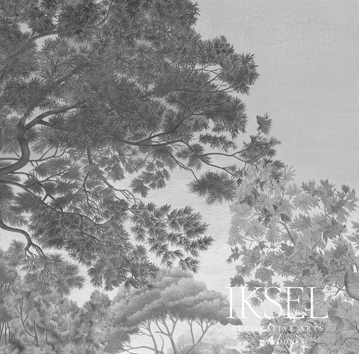 Schumacher Italian Promenade Grey Tones Wallpaper Sample IK7700