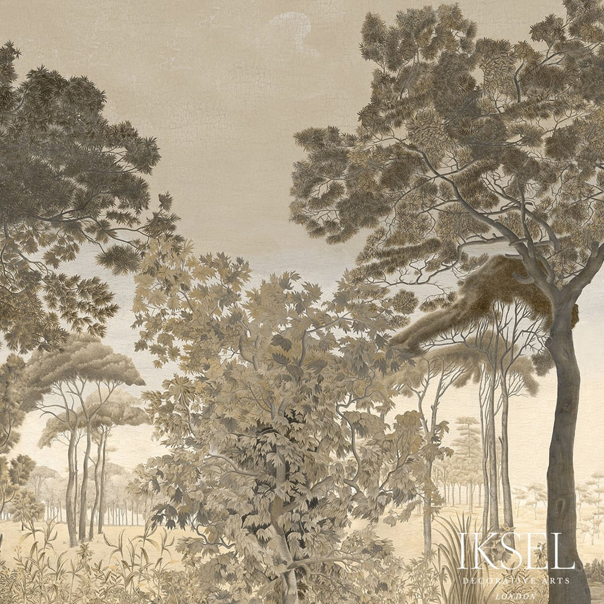Schumacher Italian Promenade Sepia Tones Wallpaper Sample IK7701