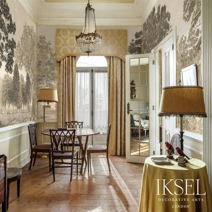 Schumacher Italian Promenade Sepia Tones Wallpaper Sample IK7701