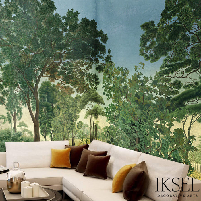 Schumacher Italian Promenade Multicolor Wallpaper Sample IK7702